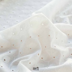 voile broderie anglaise petite feuille mignone