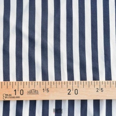 crepe viscose mariniere bleu nuit fond blanc