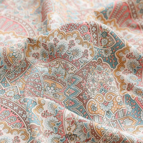 coton anglais de luxe fond couleurs pale cachemire