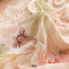 super voile coton luxe cotonluxerosepoudrégrossesfl poudré grosse fleurs fond pale