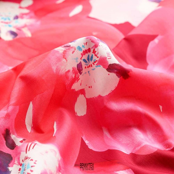 VOILE DE COTON LUXE GROSSE FLEURS