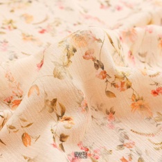 simple gaze voile de coton petite fleurs fond nude