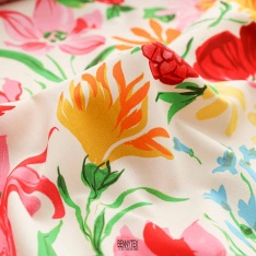 popeline 120 fils fleurs exotique