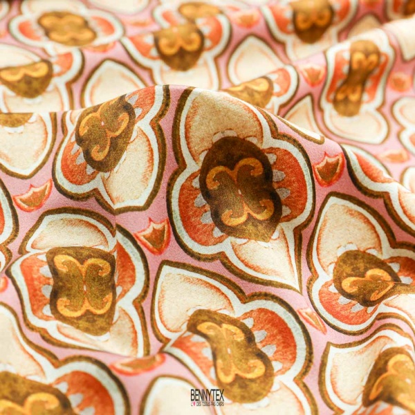 viscose satin geometrique retro