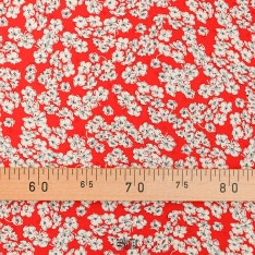 viscose satiné ton sur ton petit poids fond rouge petite fleurs