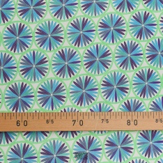 satin viscose fleurs fond blanc cassée