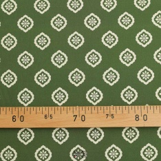 popeline de coton imprimé vert kaki origamie