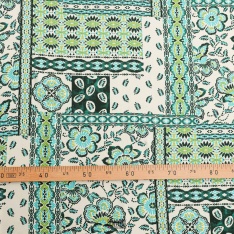 fibranne viscose satinée patchwork fond ecru