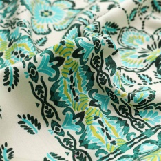 fibranne viscose satinée patchwork fond ecru