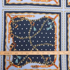 viscose satiné carré chaine bleu indigo poids et marine