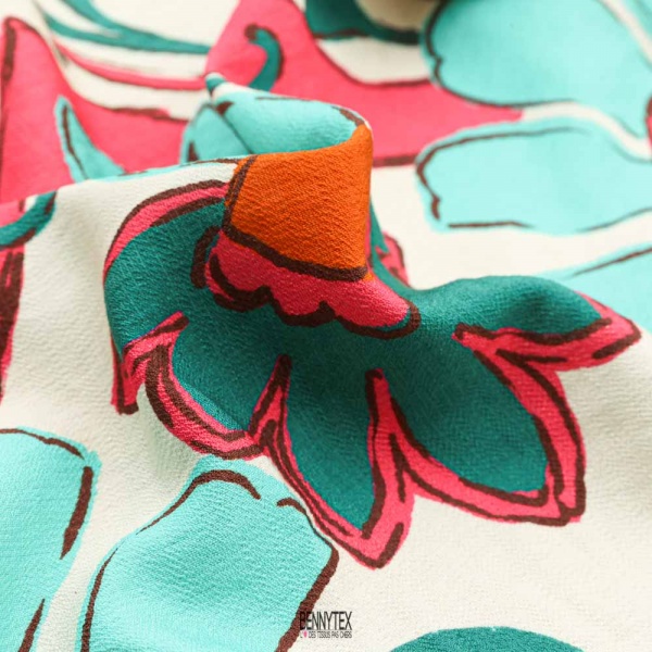 fibranne viscose polyamide fond ecru pale dessin graphique