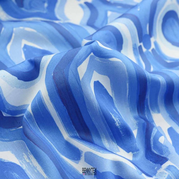 coton swiss satinette souple geometrique