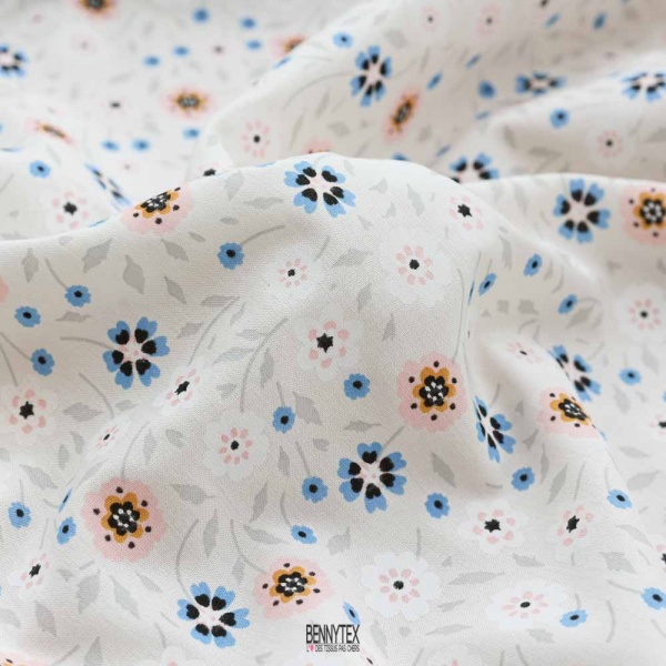 popeline de coton souple petite fleurs
