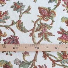 lin coton imprimé fleurs fond beige