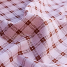 voile de coton swiss souple vieux rose petit carreaux