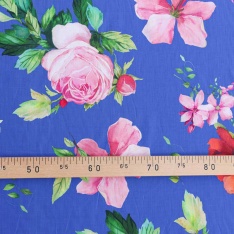 voile de coton swiss souple sublime bleu royal color rose