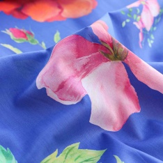 voile de coton swiss souple sublime bleu royal color rose