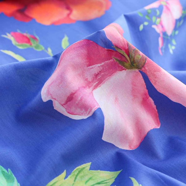 voile de coton swiss souple sublime bleu royal color rose