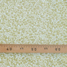 coton cretonne libertade floquée sur dessin fond blanc paillette dessin or