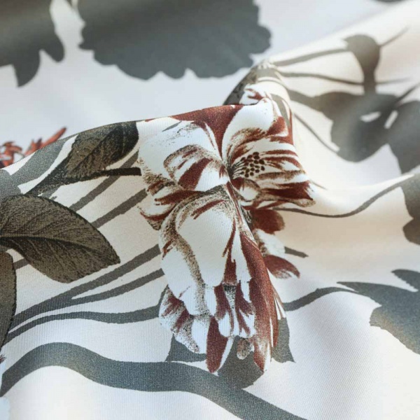 satin viscose a base fond beige clair