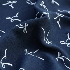 crepe viscose petit noeud marine