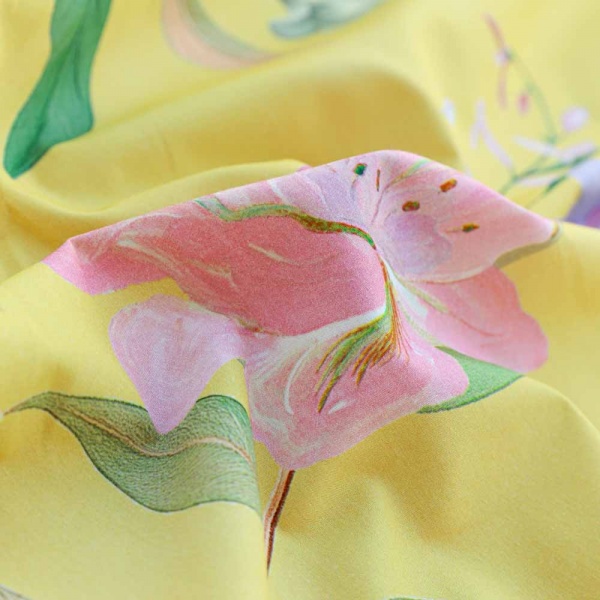 popeline digital 100 fils de luxe base floral degradé