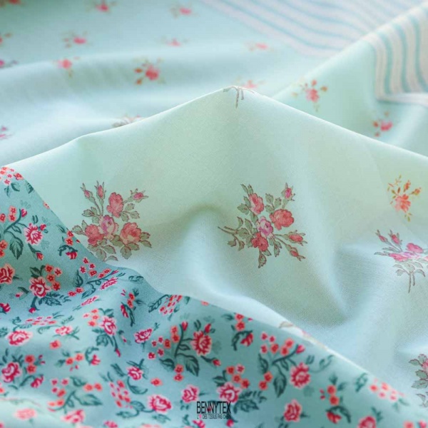 coton swiss chemisette doux fluide ligne patchwork