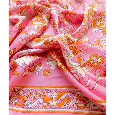 satin de viscose double base luxe cachemire sublime fond rose malabar