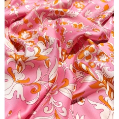 satin de viscose double base luxe cachemire sublime fond rose malabar