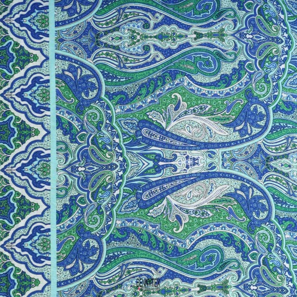 viscose polyamide dessin a base bleu roi ethique