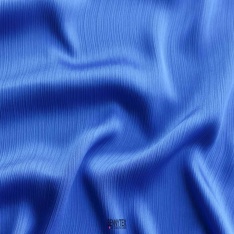 satin froissé polyester bleu roi