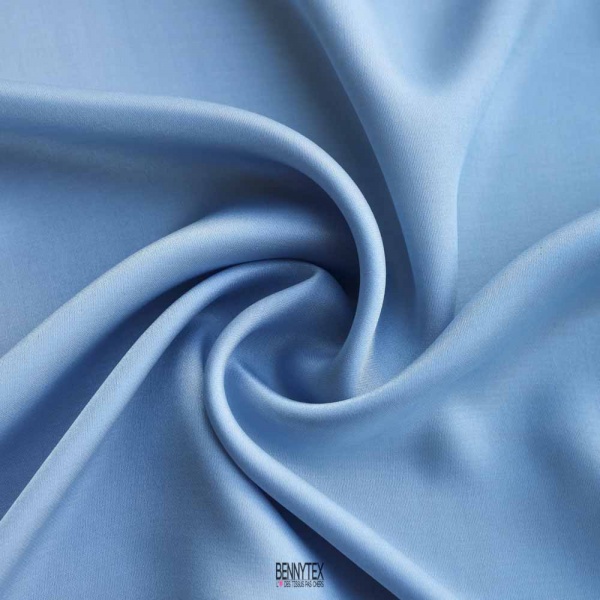 satin de viscose de luxe bleu indigo pale
