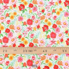 satin de viscose digital de luxe fleurs multicolor