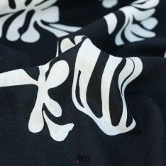 Lin Viscose Imprimé noir