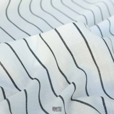 lin coton rayure fond blanc