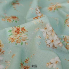 voile de coton swiss souple sublime pastel color vert olive petite fleurs