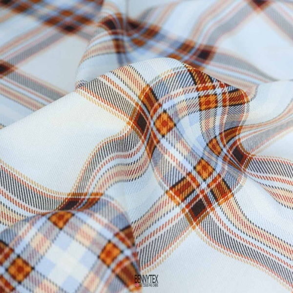 fibranne viscose carreaux balzouc fond ecru