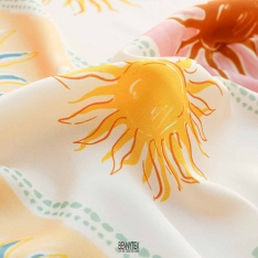 twill polyester satiné fluide recyclé carré de plein de soleil
