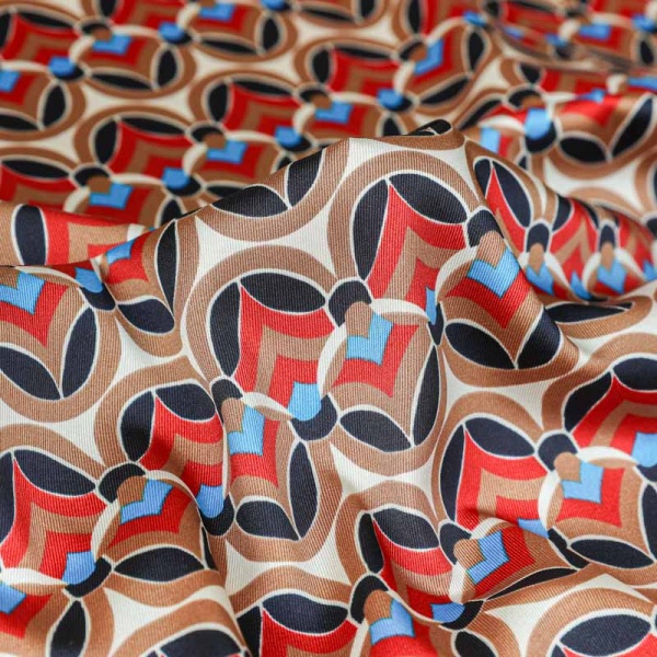 twill polyester recyclé digital satiné fluide