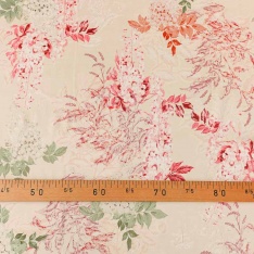 satinn viscose lourd et fluide fond beige feuillrs ton /ton clair fleurs