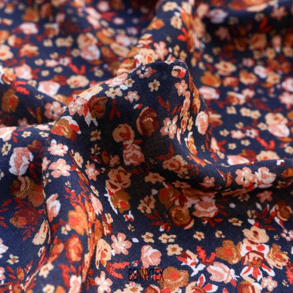 coupons viscose laine splendide souple et leger style sesame fond marine