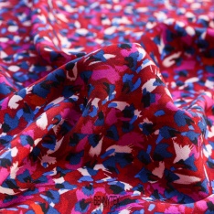 fibranne viscose tacheté fond bordeau violet
