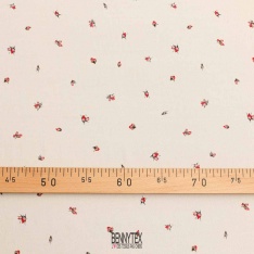 crepe viscose petite fleurs fond ecru