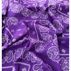 popeline de coton 100 fils bandana violet