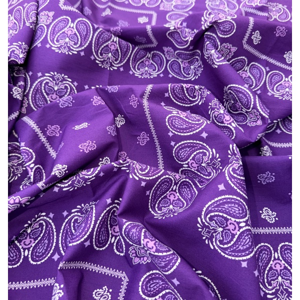 popeline de coton 100 fils bandana violet