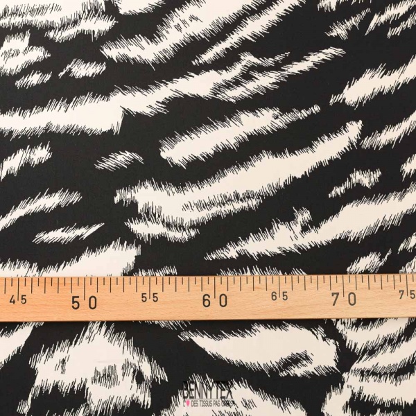 fibranne viscose lourde zebre fond noir