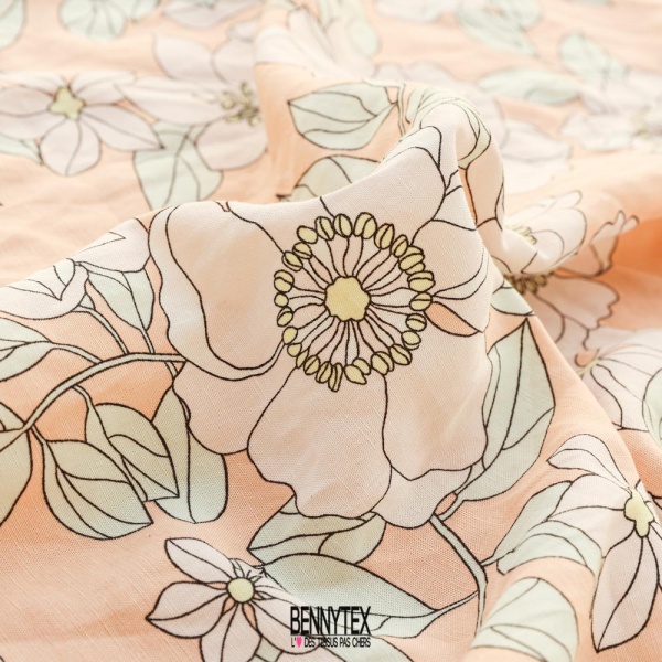 lin lyocell sublime souple et lourd fleury de luxe couleurs pastel