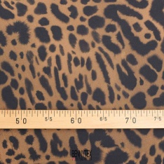 satin de viscose leopard fond choco clair tache noir