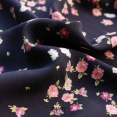 fibranne viscose petite fleurs mignonne style libertade fond noir