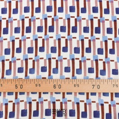 viscose fond blanc cassé indigo marine choco tabac tacheté